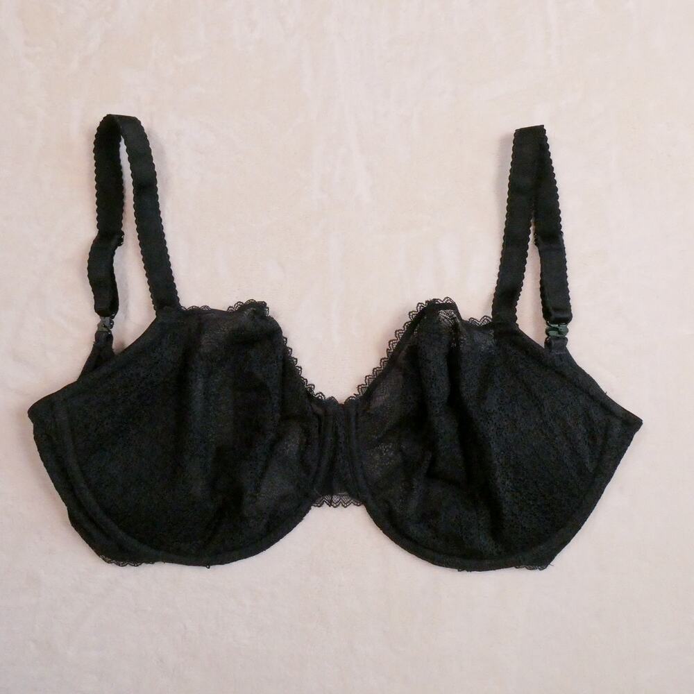 Bare Necessities Push Up Without Padding Bra Size 36H Black Lace NWOT